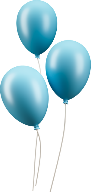 Decorative Blue Balloon isolated 3d Render Illustration